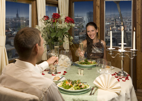 Romantic dinner for two people on the Giant Ferris Wheel